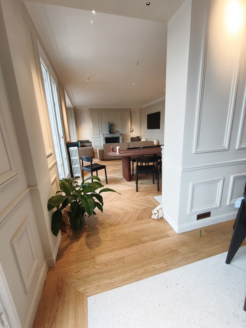 Parquet chêne point de Hongrie dans un appartement haussmannien